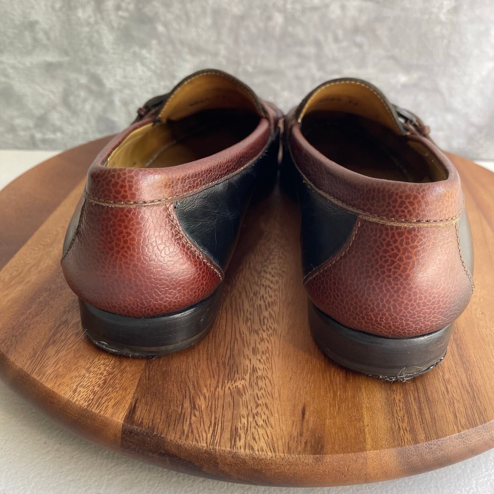 Cole Haan Loafers Mens 11 E Black Brown Leather‎ Kiltie Buckle Detail - Picture 6 of 16